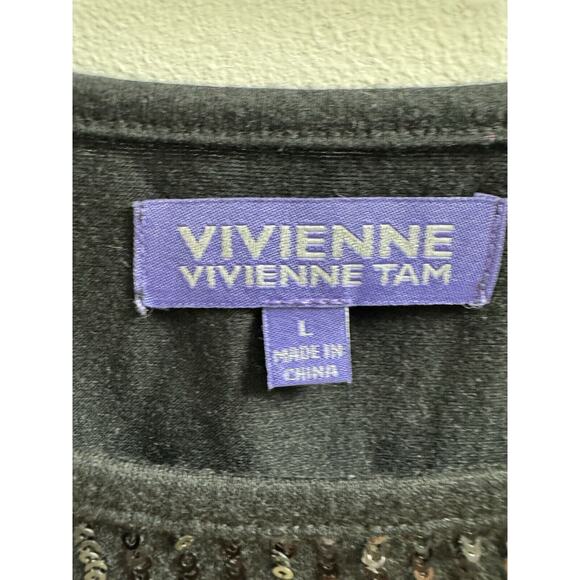 Vintage Vivienne Tam Sequin Tank Party Statement Glam Sparkle Holiday Event L - Picture 2 of 6